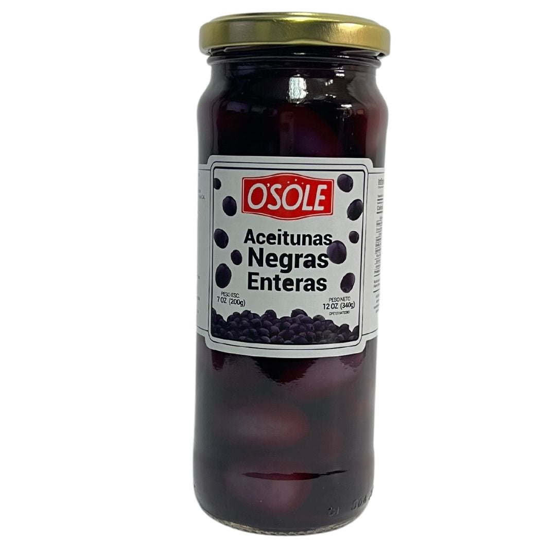 ACEITUNAS NEGRAS ENTERAS 340GR VIDRIO
