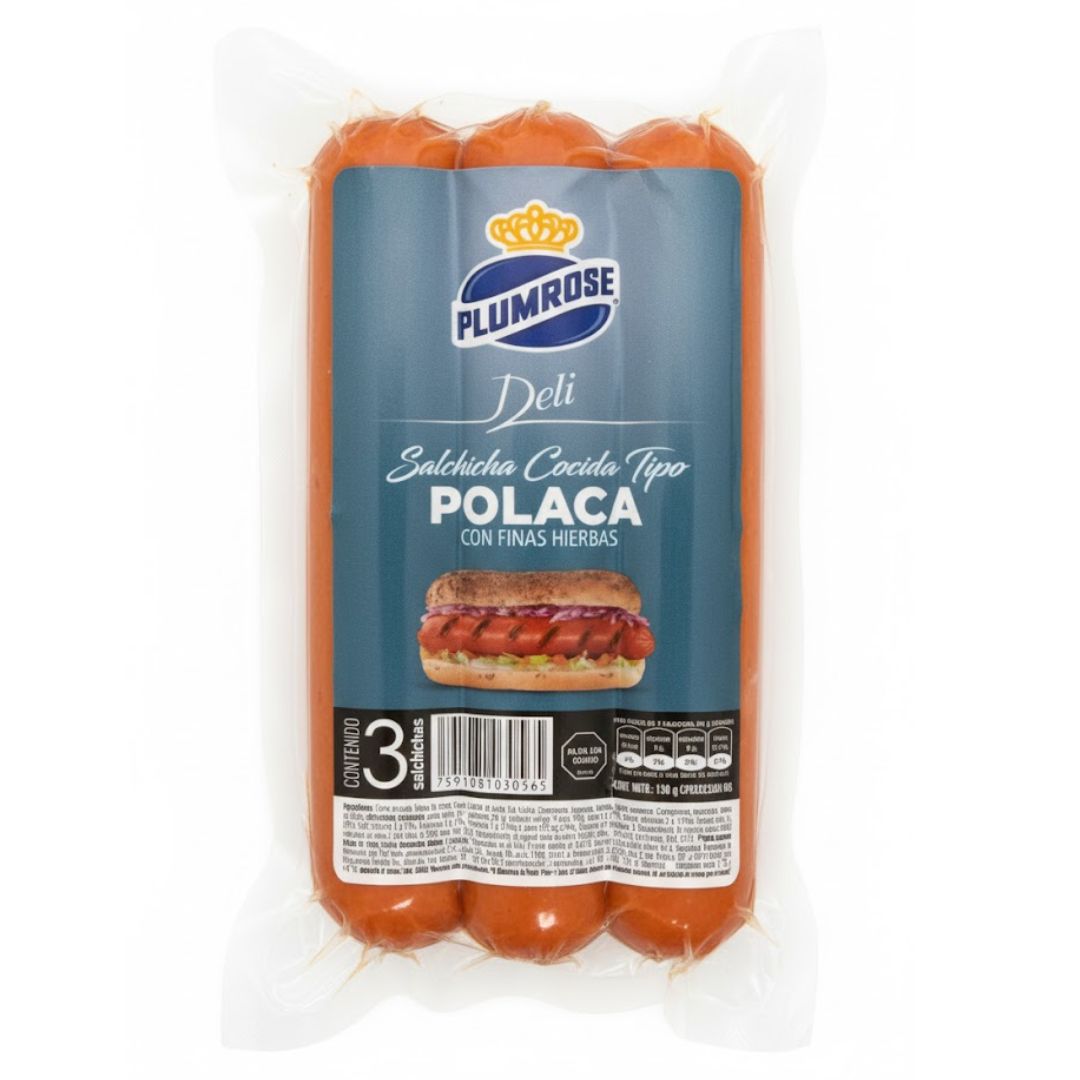 SALCHICHA POLACA DELI PLUMROSE 3 UNDS