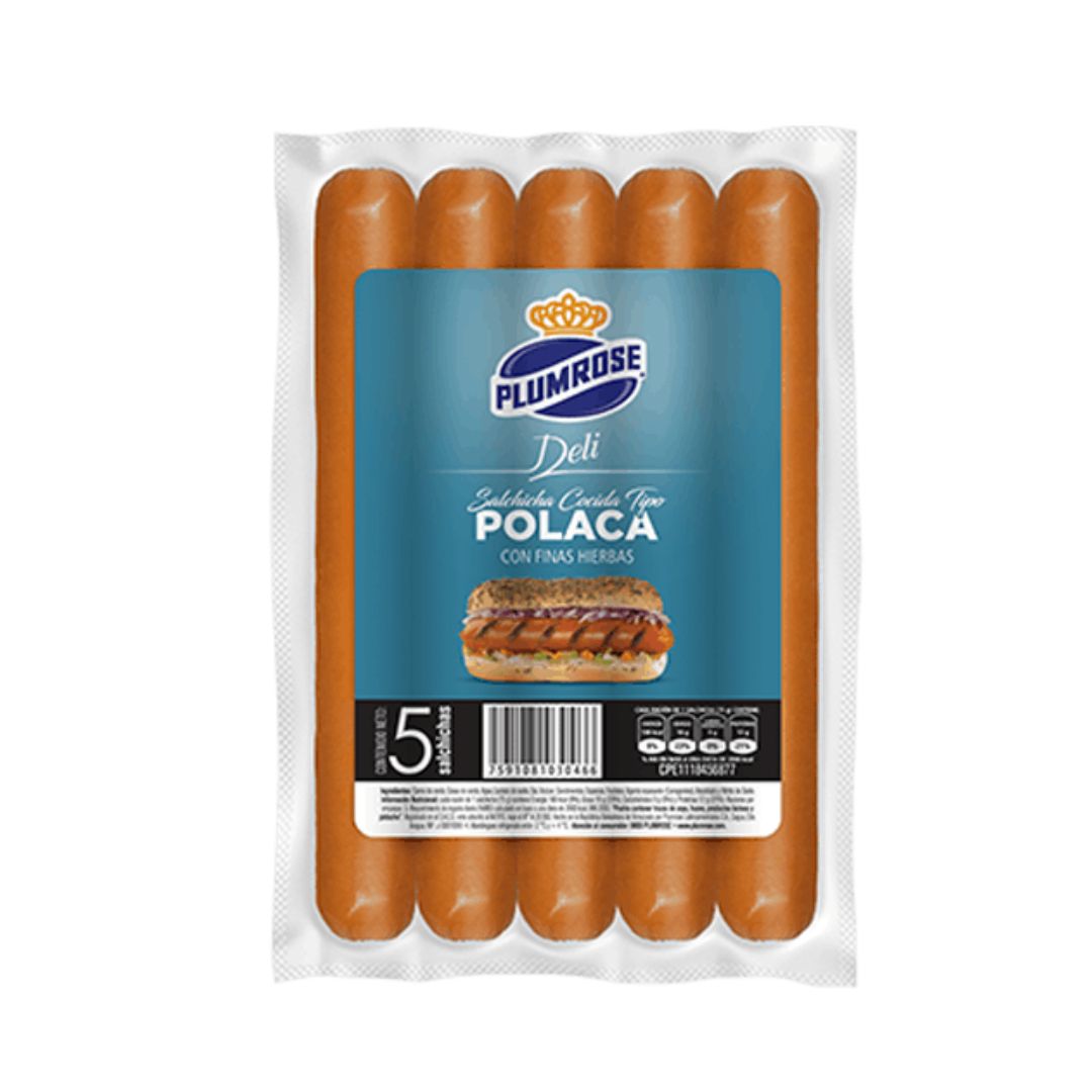 SALCHICHA POLACA DELI PLUMROSE 5 UNDS