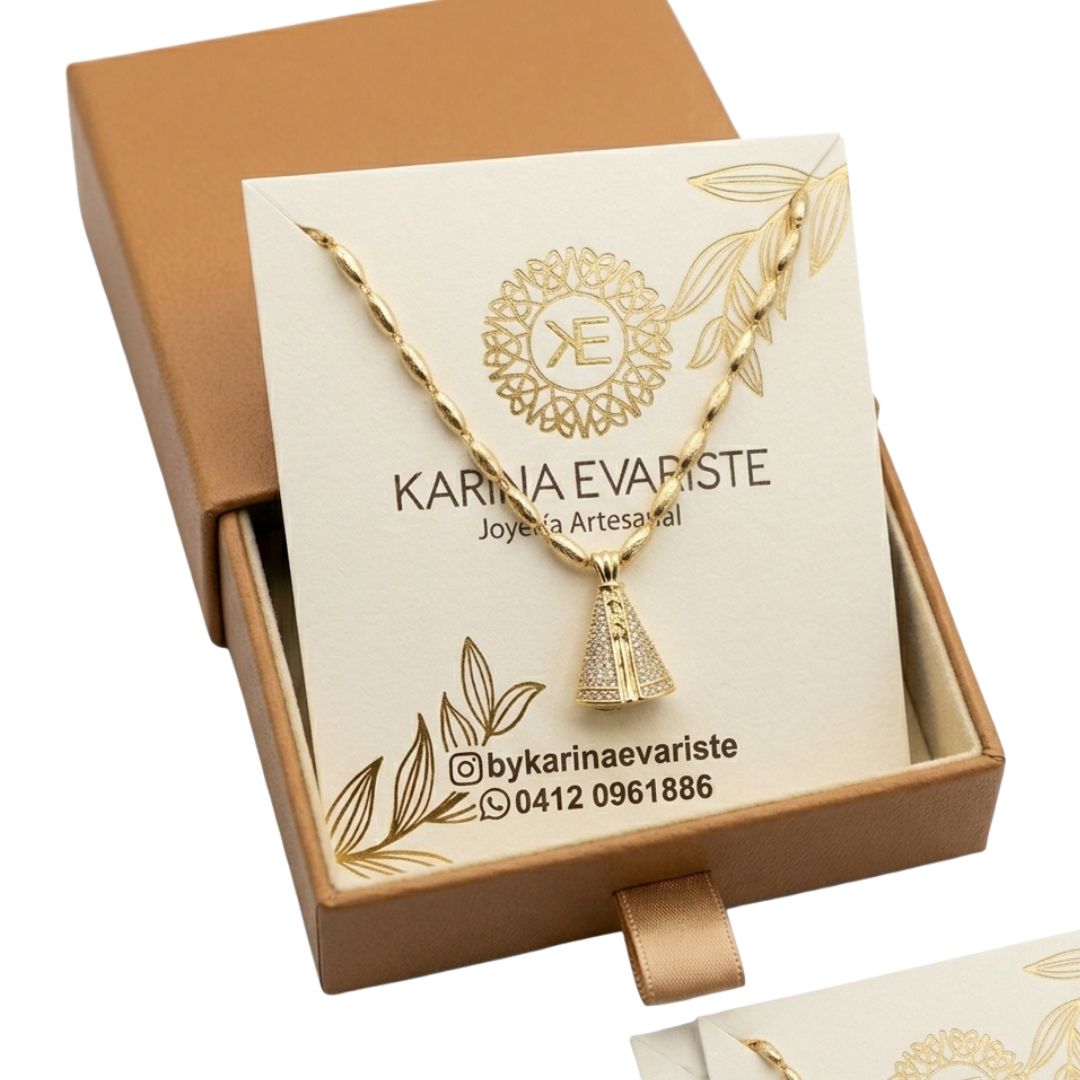 CADENA VIRGEN DEL VALLE CON DIAMANTES