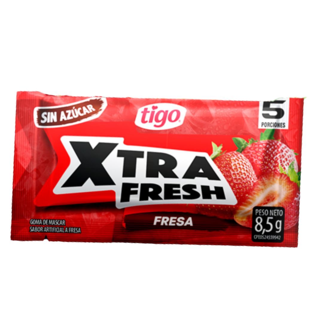 CHICLE XTRAFRESH FRESA 5 UNIDADES