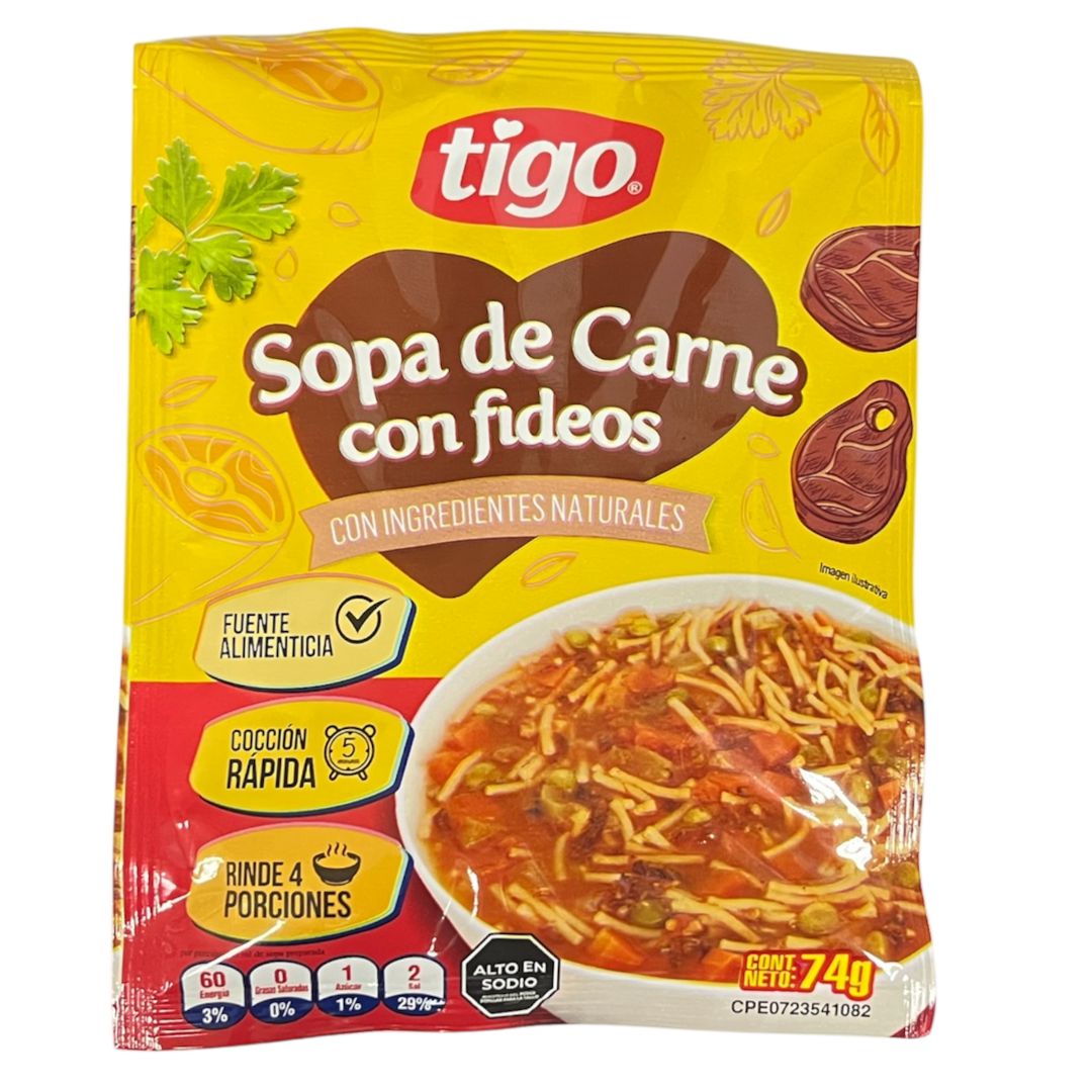 SOPA TIGO CARNE CON FIDEOS 74G