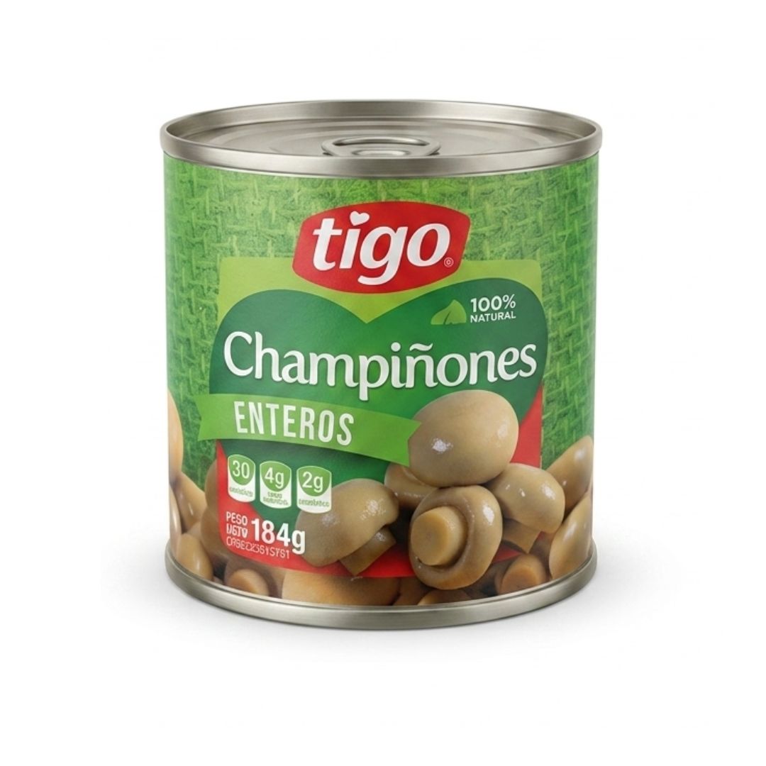 CHAMPIÑONES ENTEROS LATA TIGO 184GR