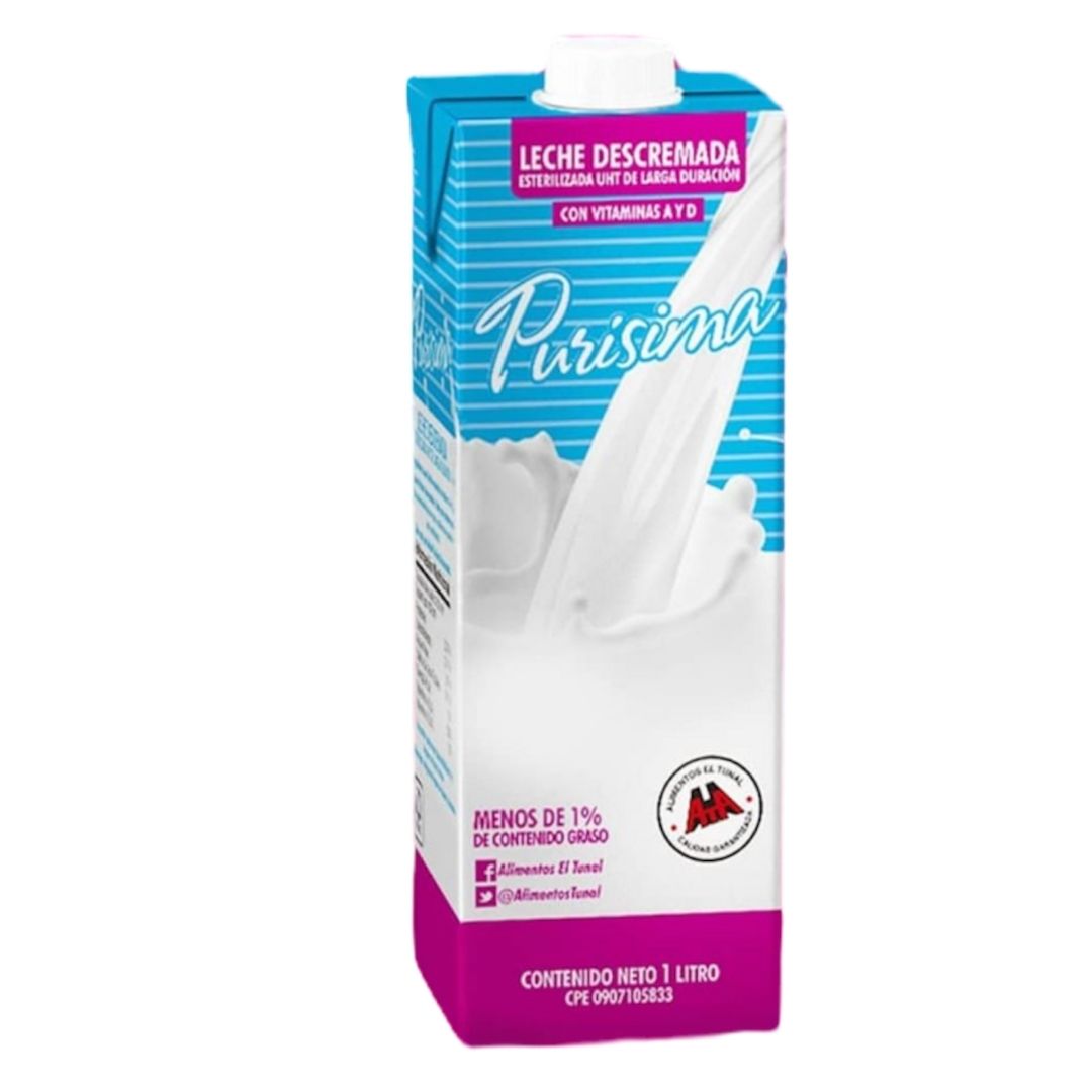 LECHE PURISIMA DESCREMADA UHT 1LT