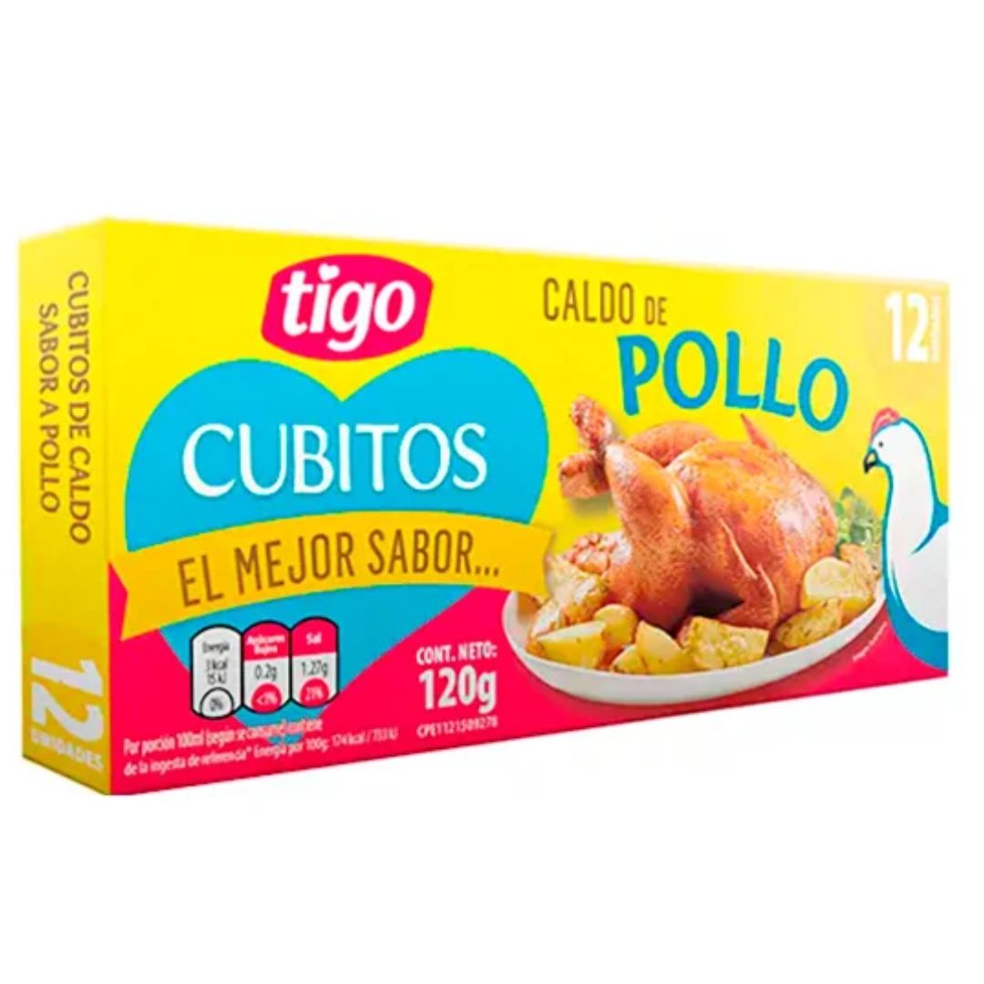 CUBITO DE POLLO TIGO 12UNDS