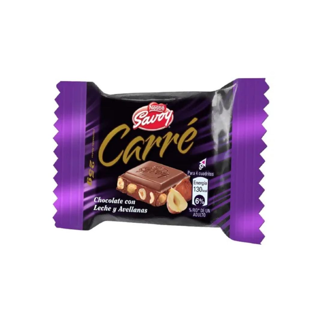 CHOCOLATE CARRE AVELLANA 25 GR