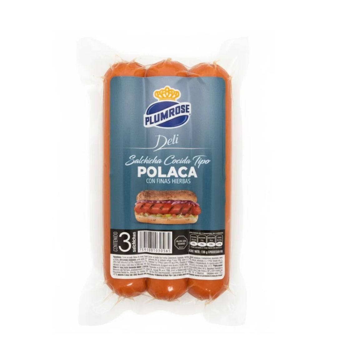SALCHICHA POLACA DELI PLUMROSE 3 UNDS