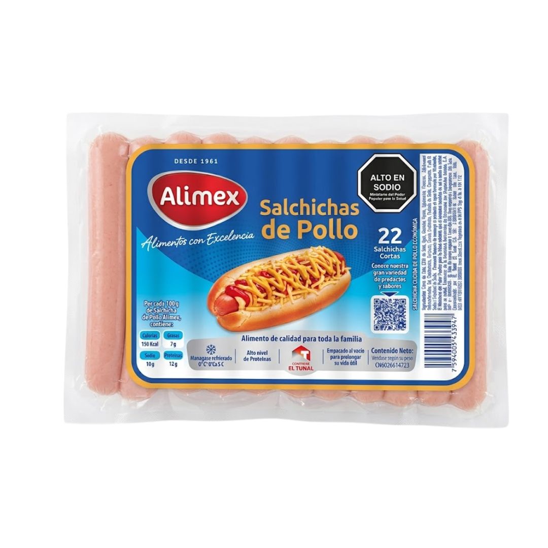 SALCHICHA DE POLLO ALIMEX 450GR