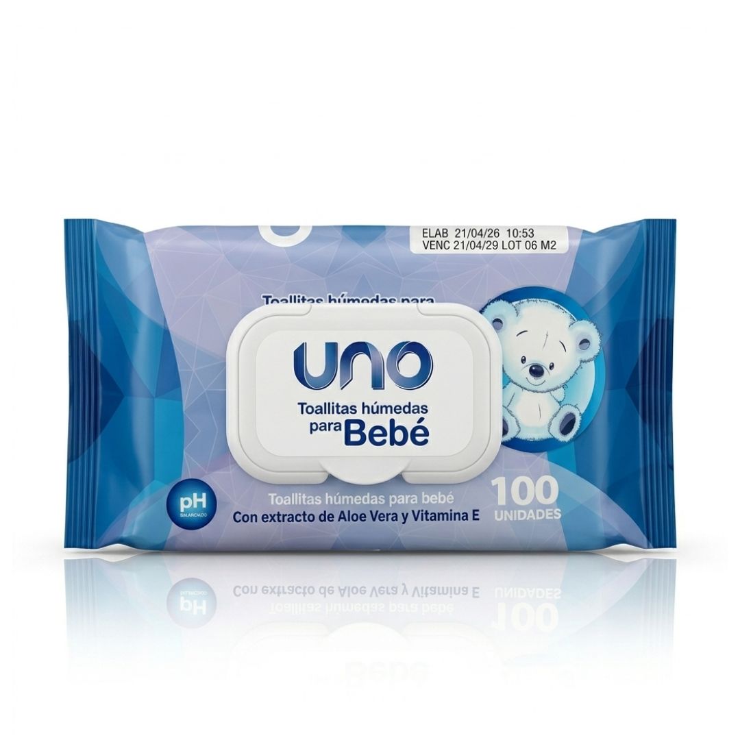 TOALLAS HUMEDAS PARA BEBE AZUL 100UNDS