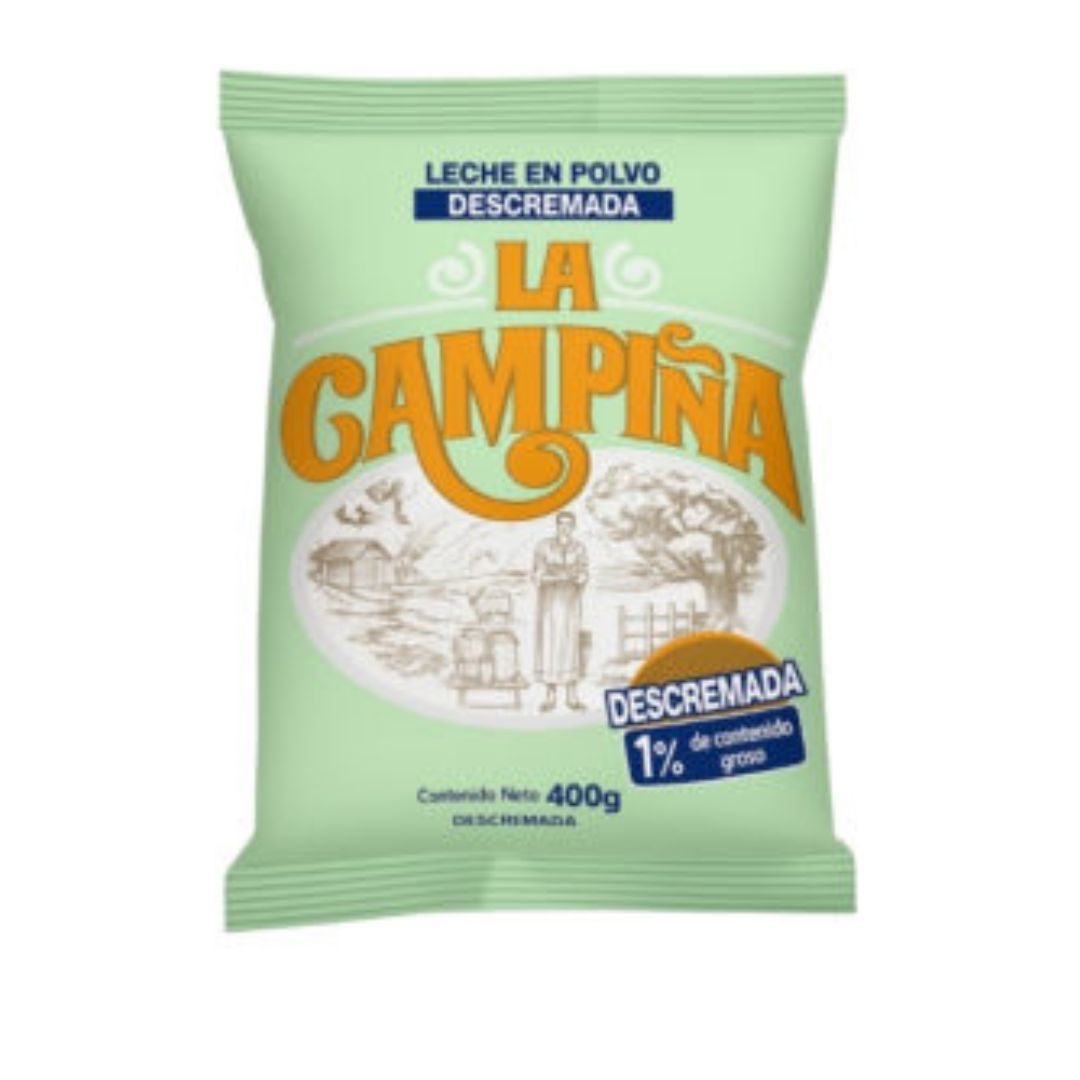 LECHE POLVO DESCREMADA CAMPIÑA 400GR