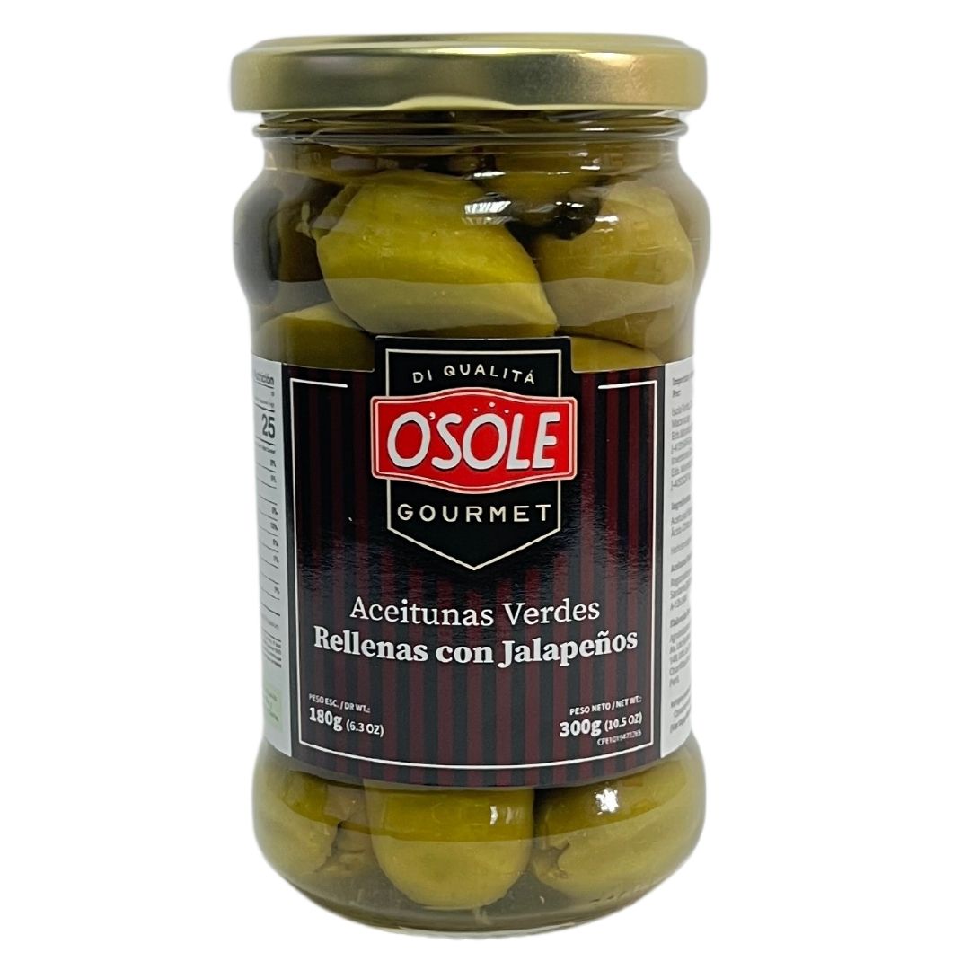 ACEITUNAS VERDES C/JALAPEÑO 300GR VIDRIO