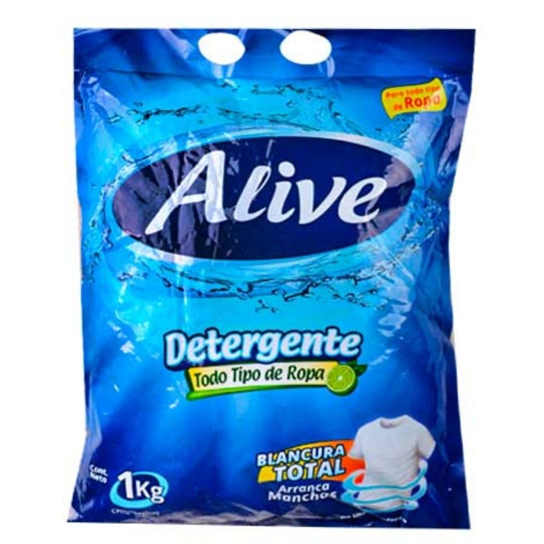 DETERGENTE ALIVE AZUL BLANQ 1KG