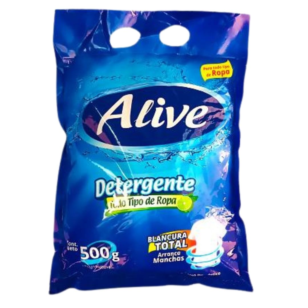 DETERGENTE ALIVE AZUL BLANQ 500GR