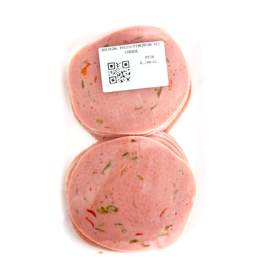BOLOGNA DE POLLO CON PIMENTON DEL CORRAL 200 GR