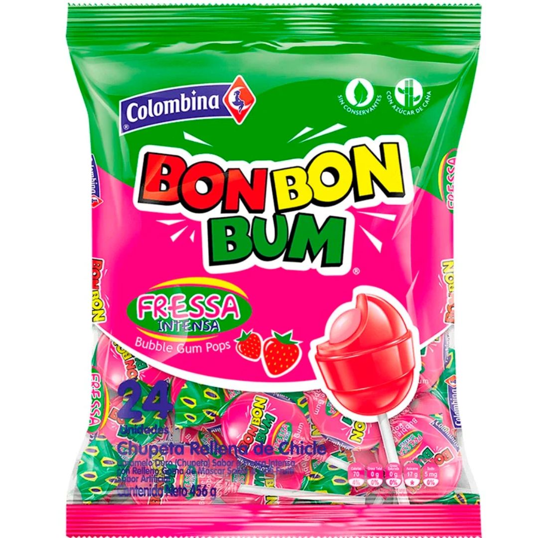 PAQ CHUPETA BOM BOM BUM FRES INTEN 24UND