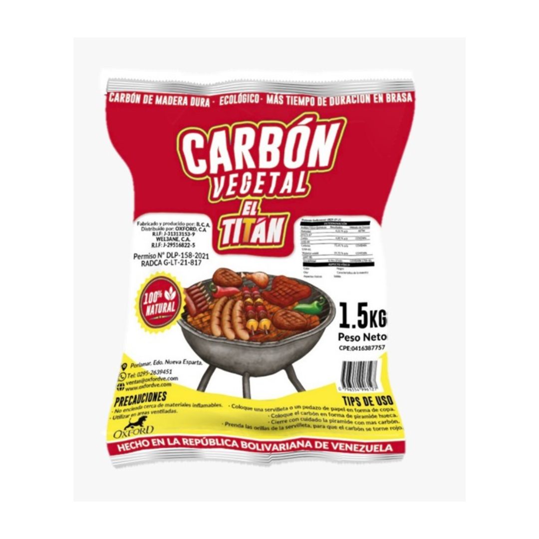 CARBON VEGETAL EL TITAN 1,5KG
