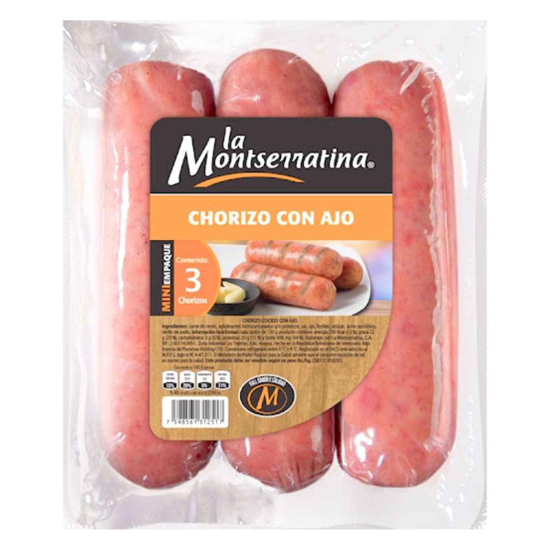 CHORIZO DE AJO MINI 3UNDS LA MONTSERRATINA