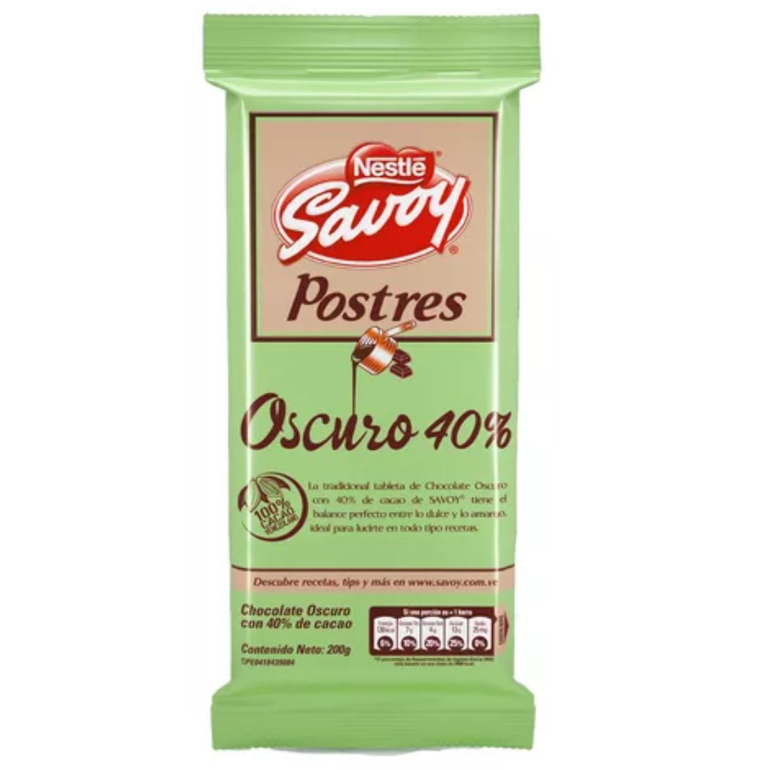 CHOCOLATE SAVOY OSCURO 40%