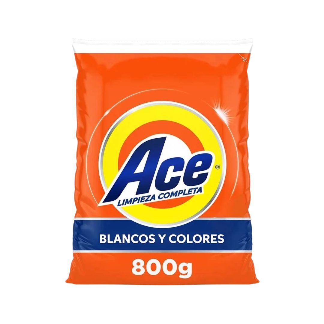 DETERGENTE ACE BLANCOS Y COLORES 800GR