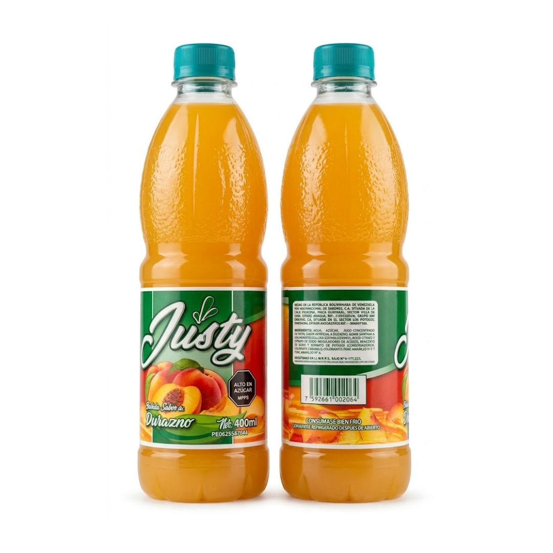 JUGO JUSTY DURAZNO 400ML