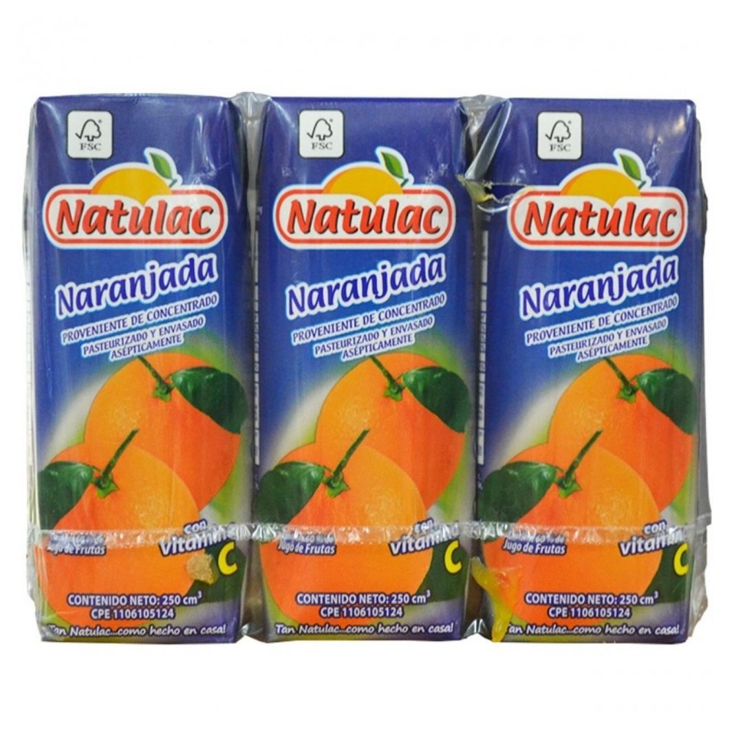 TRIPACK NARANJADA NATULAC 250ML