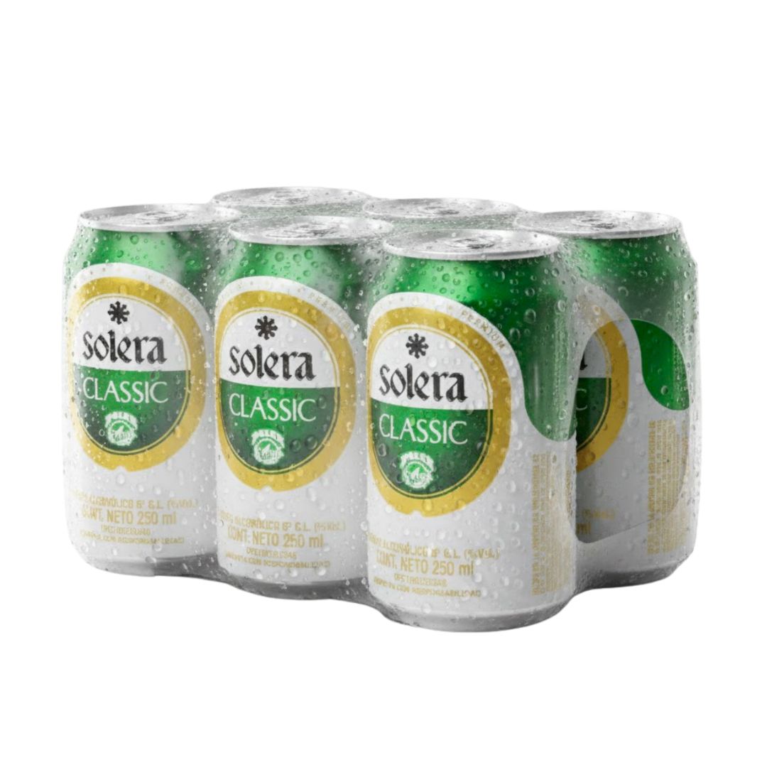 SIX PACK CERVEZA SOLERA VERDE LATA 250ML