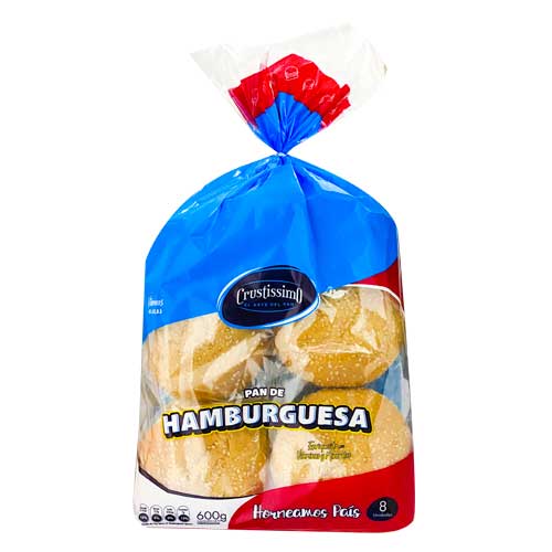 PAN DE HAMBURGUESA CRUSTISSIMO 600GR