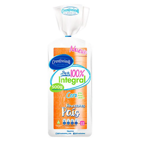 PAN DE SANDWICH 100% INTEGRAL CRUSTISSIMO 500GR
