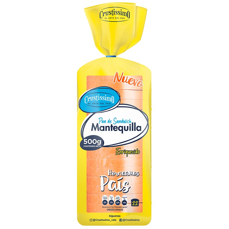 PAN DE MANTEQUILLA CRUSTISSIMO 500GR
