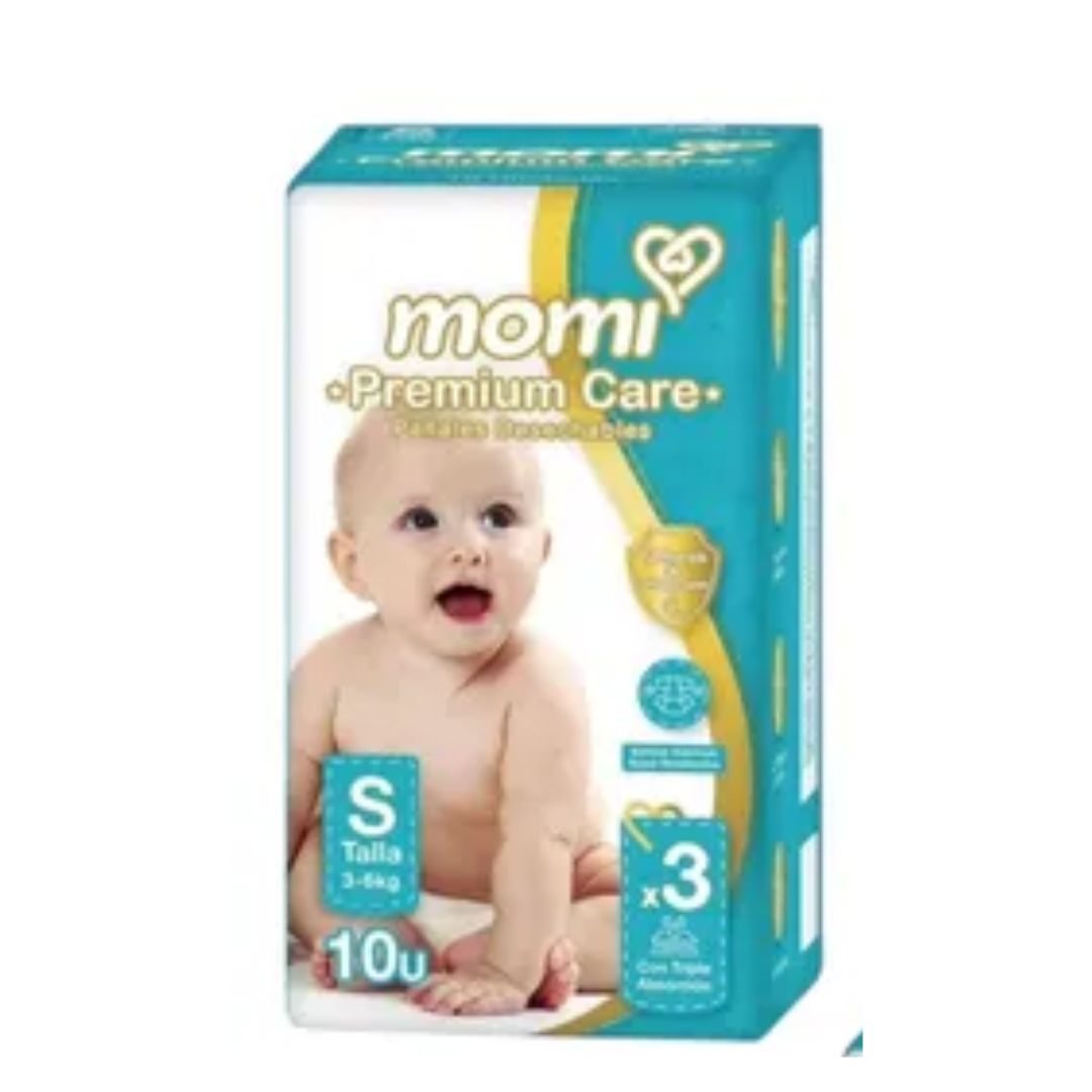 PAÑAL S (3-6 KG ) PREMIUM MOMI 10UDS