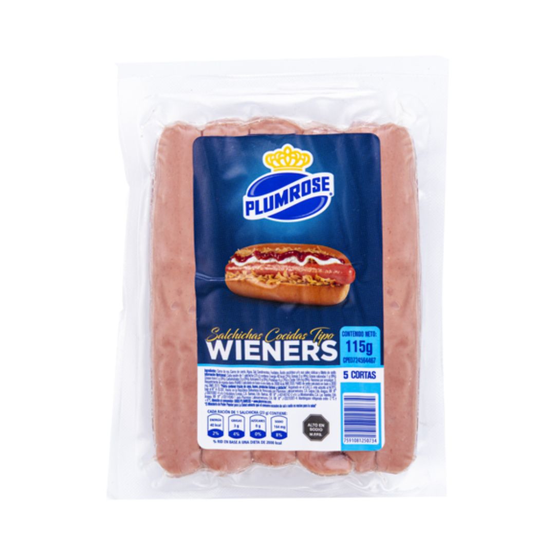 SALCHICHA TIPO WIENERS PLUMROSE 115GR