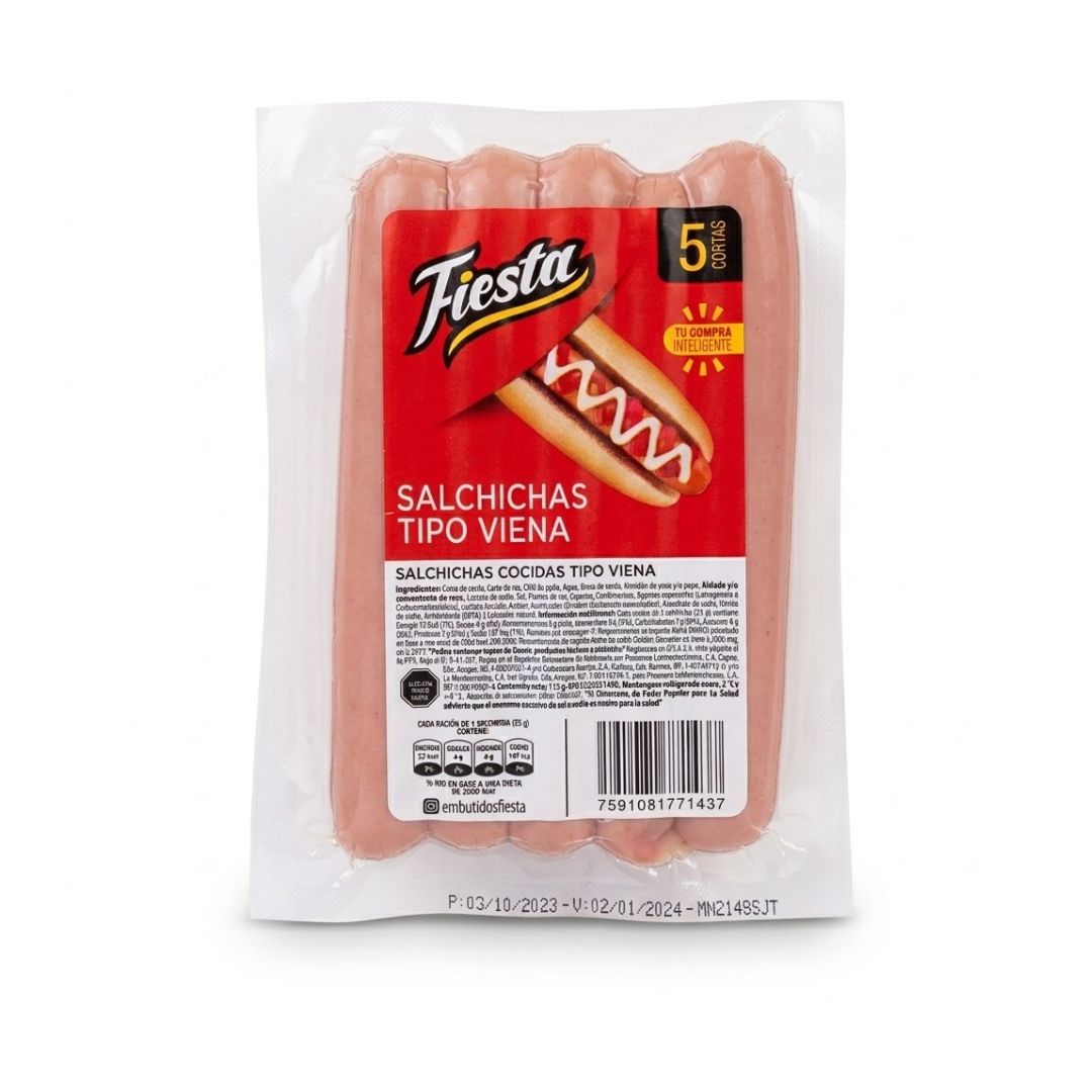 SALCHICHA VIENA FIESTA CORTA MINI 5UNDS