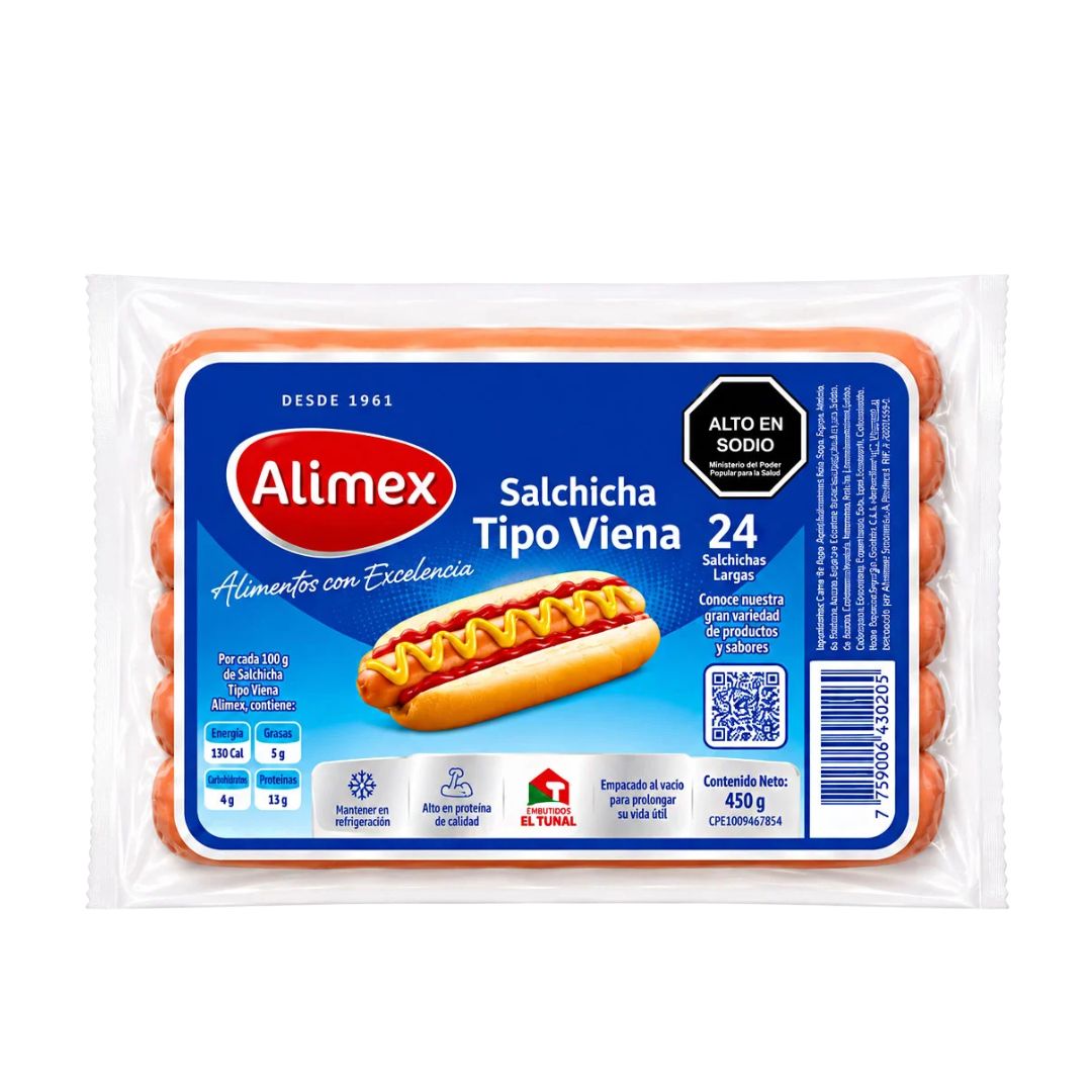 SALCHICHA TIPO VIENA 800GR ALIMEX