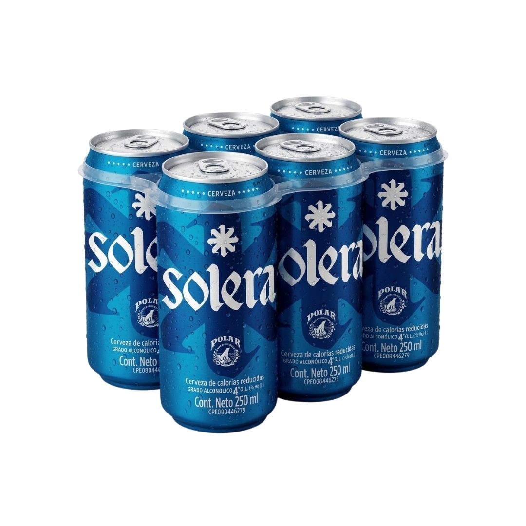 SIX PACK CERVEZA SOLERA AZUL LATA 250ML