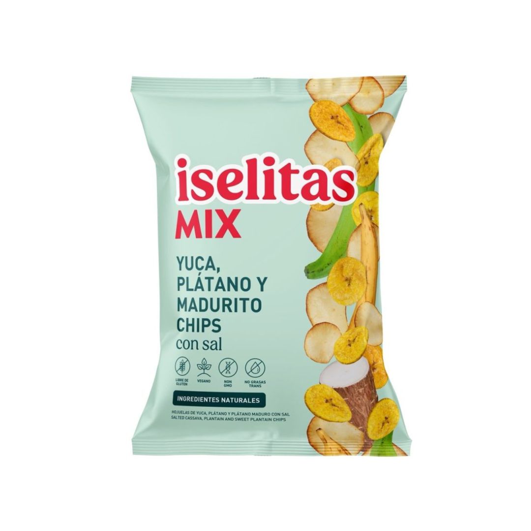 YUCA, PLATANO Y MADURITO CHIPS ISELITAS 220GR