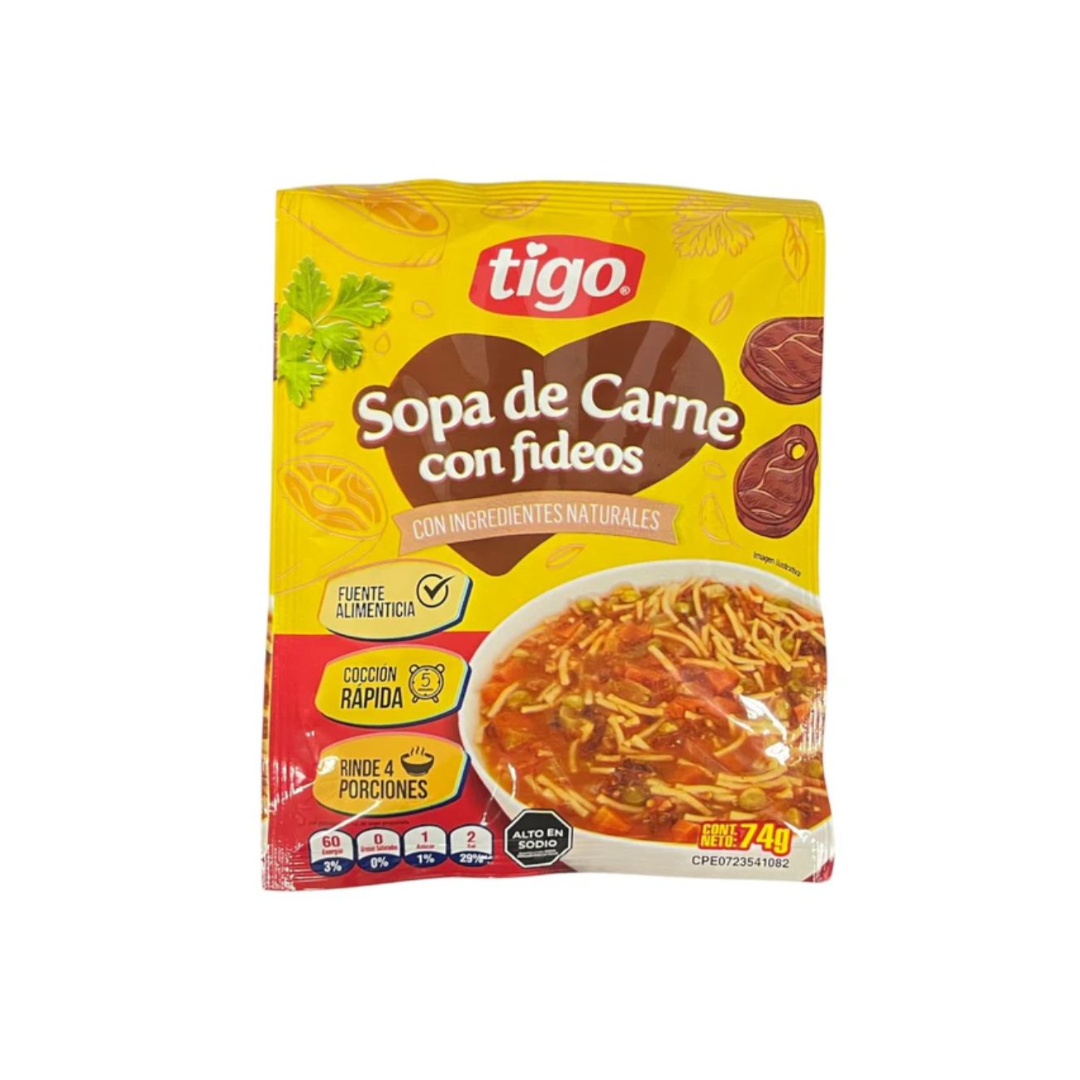 SOPA TIGO CARNE CON FIDEOS 74G