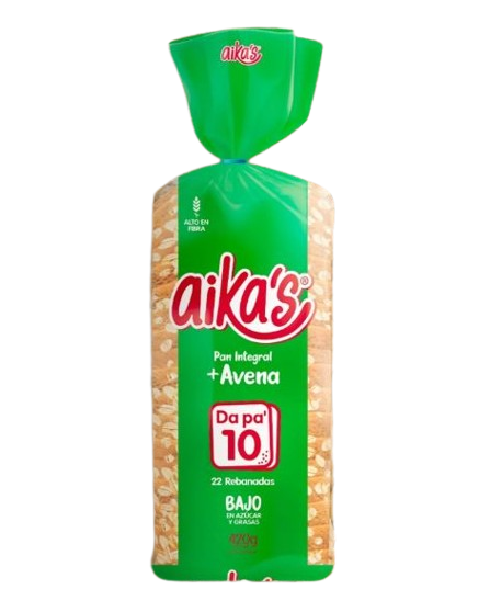 PAN DE SANDWICH INTEGRAL CON AVENA AIKAS 420GR